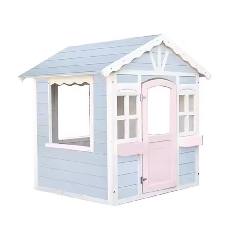 Kids Outdoor Wooden Playhouse - บ้านเด็กเล่นกลางแจ้งยอดนิยม ทำจากไม้ ผลิตในจีน สำหรับเด็กเล่นนอกบ้าน