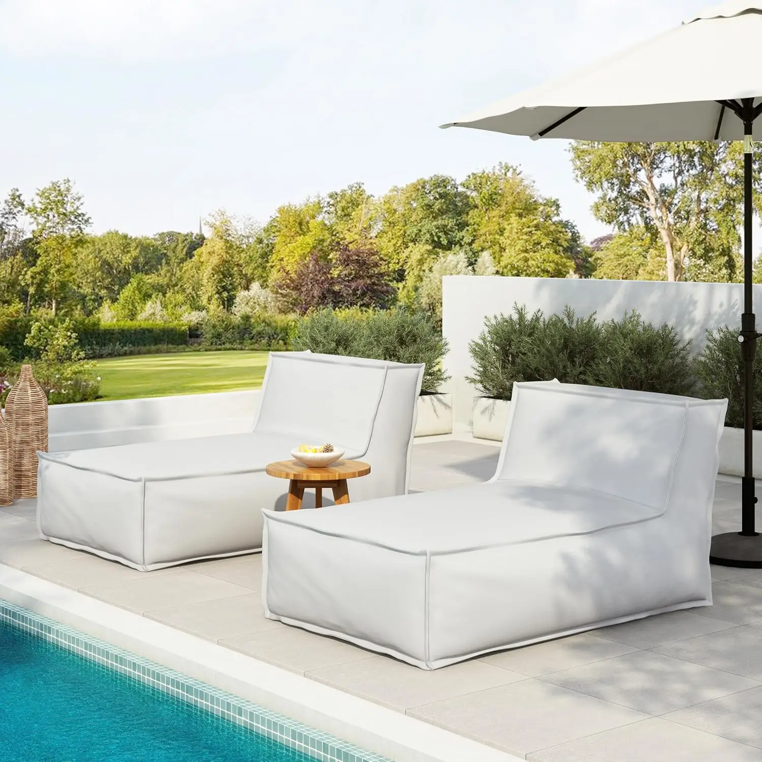 Kids Outdoor Lounger Chair - ชุดเก้าอี้บีนแบ็ก Natty Outdoor 2 ตัว, เก้าอี้บีนแบ็กผ้าสำหรับผู้ใหญ่และเด็ก,