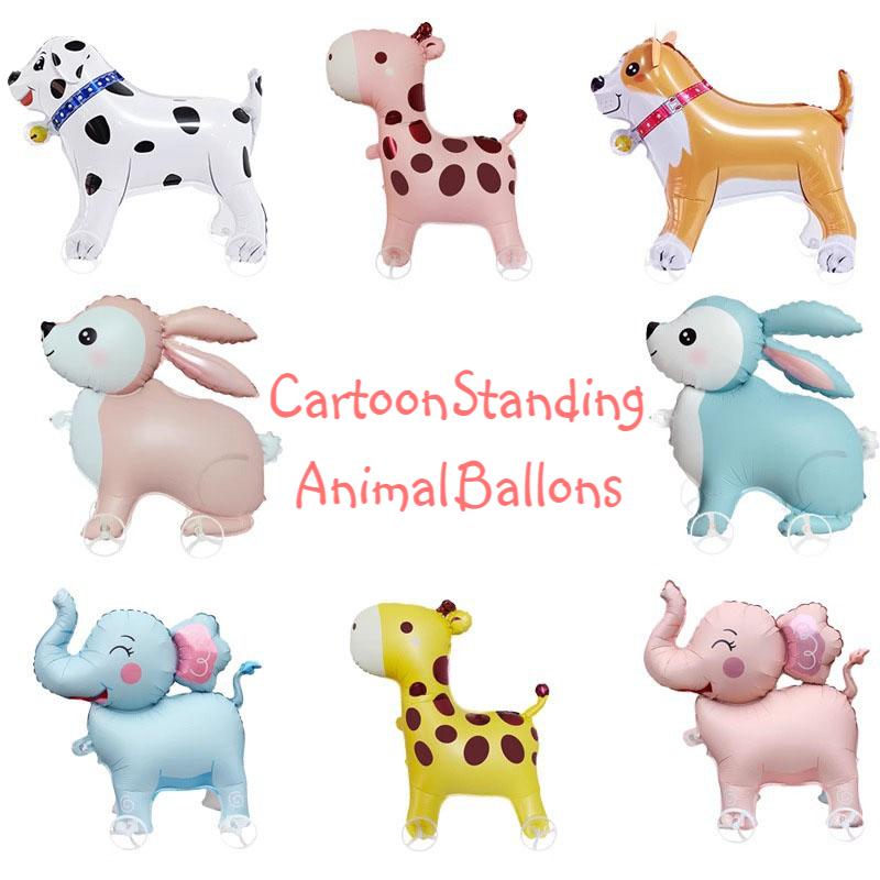 Kids Outdoor Easter Toys - ลูกโป่งรูปสัตว์การ์ตูนแบบมีล้อ ของเล่นเด็ก ลูกโป่งเดินเล่นกลางแจ้ง ตกแต่งงานวันเกิด งานเลี้ยงฉลองทารก อุปกรณ์ประกอบฉากถ่ายรูป