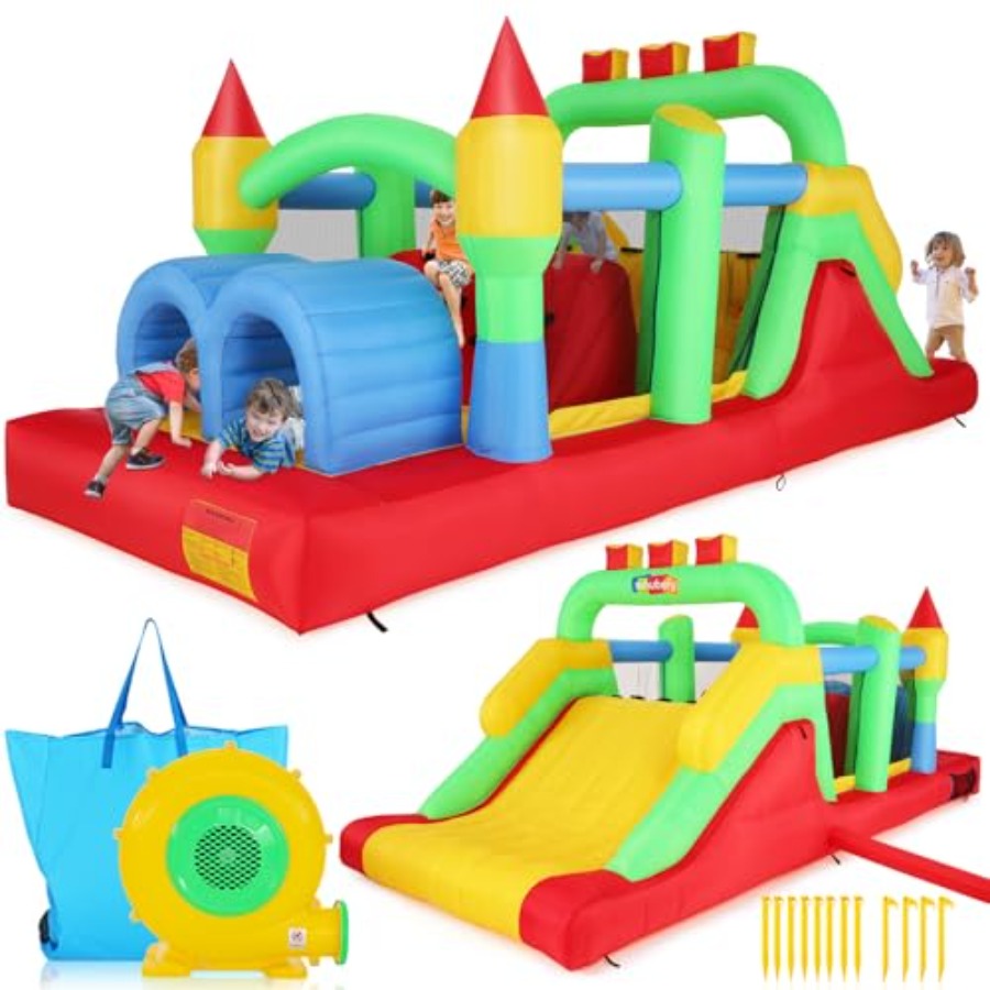 Kids Outdoor Obstacle Course - สนามเด็กเล่นเป่าลมกลางแจ้งสำหรับเด็กโตอายุ 3-6 ปี และ 8-12 ปี