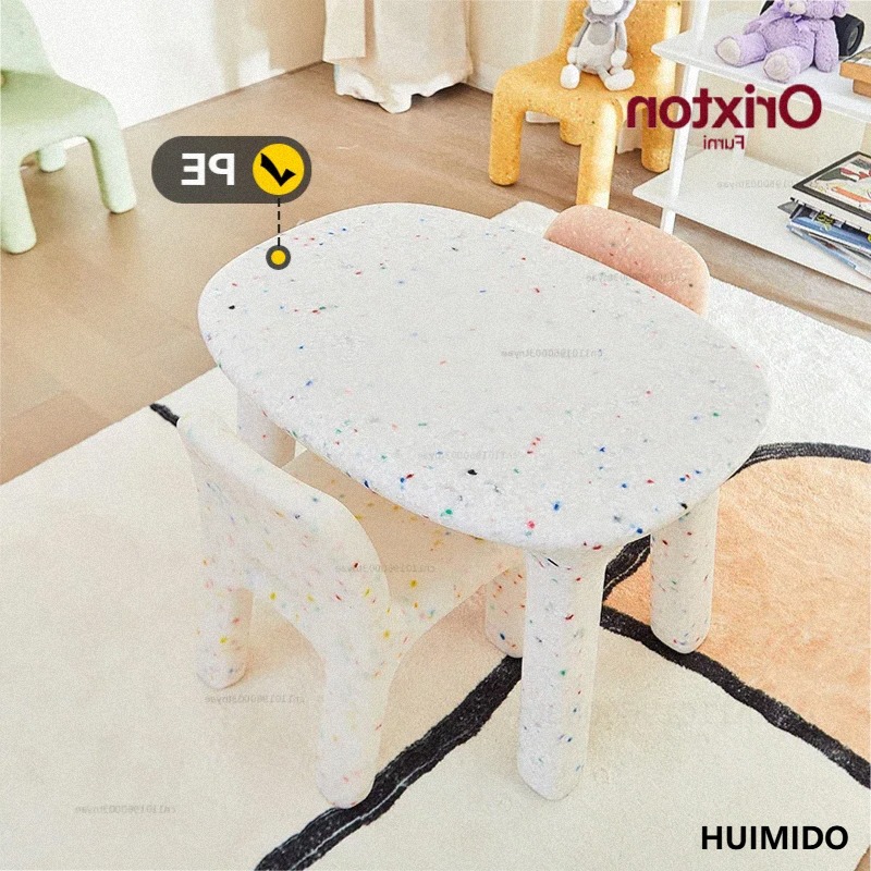 Kids Outdoor Furniture Set - ชุดโต๊ะและเก้าอี้สำหรับเด็กพร้อมพนักพิง เก้าอี้เตี้ยน่ารัก สำหรับเด็กอนุบาล ใช้กลางแจ้ง ทำจากพลาสติก แข็งแรง