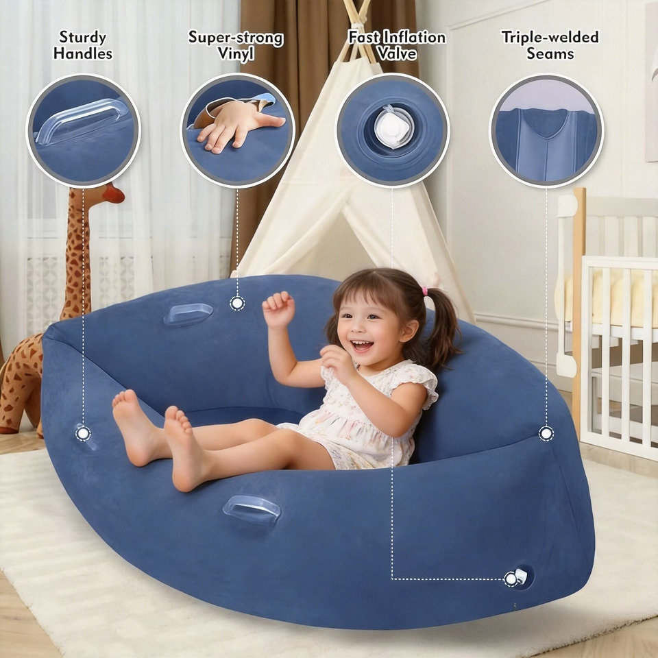 Kids Outdoor Lounger Chair - เก้าอี้พับพกพาแบบโมเดิร์นสำหรับเด็ก ใช้สำหรับบำบัดทางประสาทสัมผัส สร้างบรรยากาศผ่อนคลาย สำหรับใช้ในบ้าน นอกบ้าน โรงเรียน