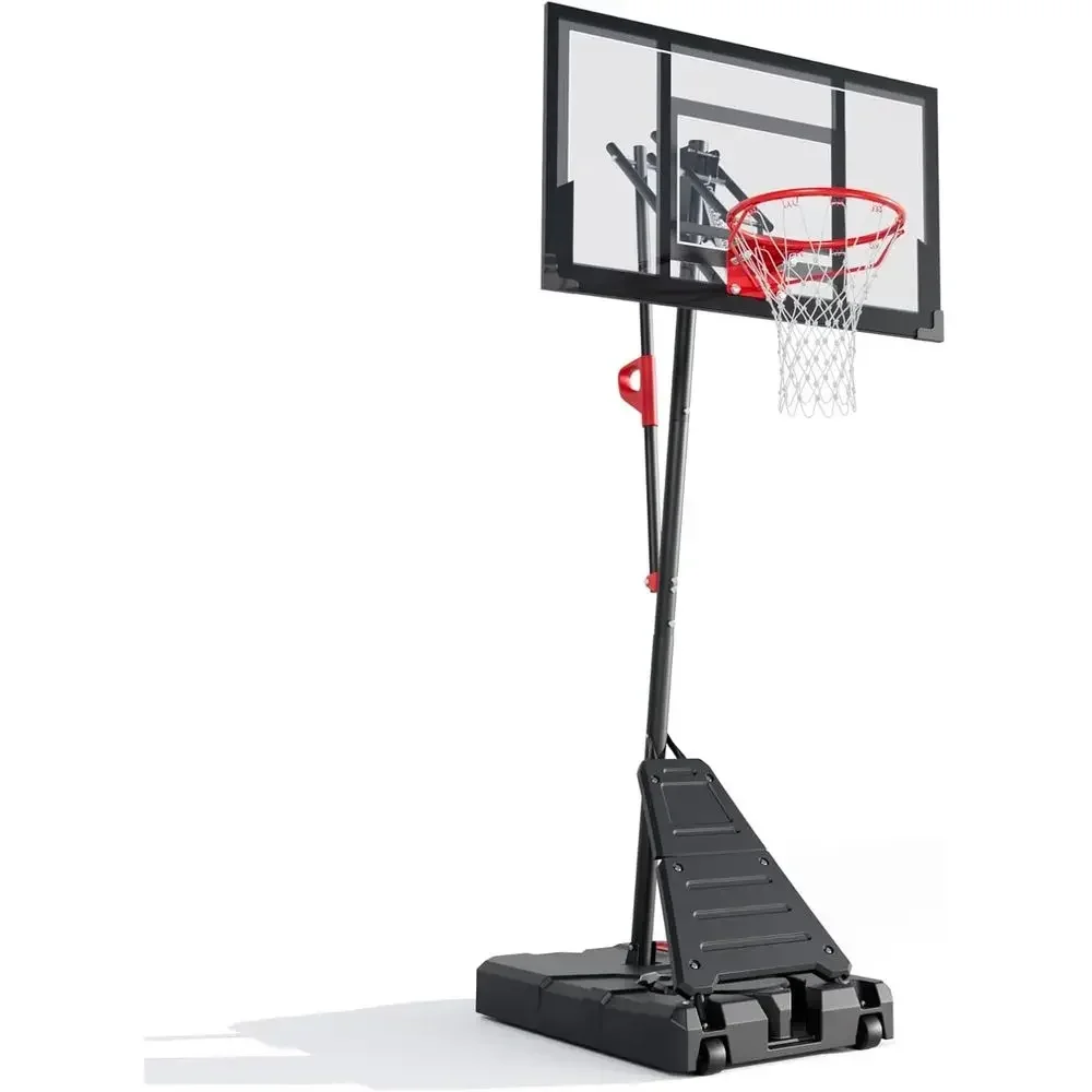 Basketball Hoop Outdoor - ห่วงบาสเกตบอลปรับระดับความสูงได้สำหรับใช้งานกลางแจ้ง พร้อมแผ่นหลังกันแตกขนาด 40 นิ้ว เหมาะสำหรับฝึกซ้อมในลานบ้านและทางรถวิ่ง