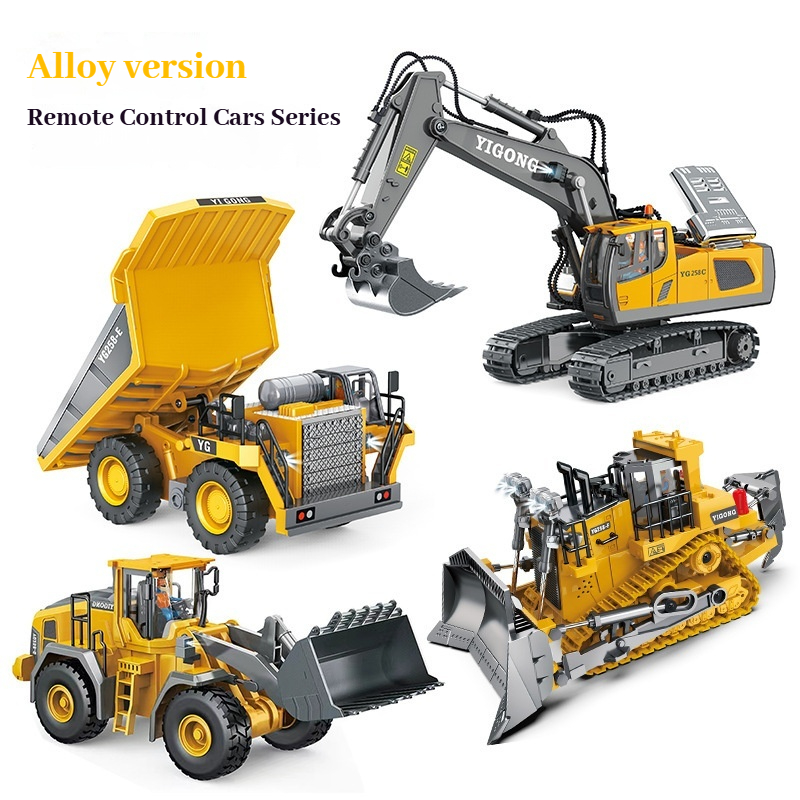 Kids Outdoor Excavator - YIGONG รถวิศวกรรมควบคุมระยะไกลแบบอัลลอยด์ 2.4G ไร้สาย รถขุด รถดันดิน
