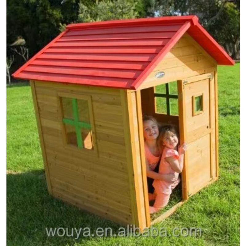 Kids Outdoor Wooden Playhouse - บ้านไม้สำเร็จรูปราคาประหยัด กันน้ำ สำหรับเด็ก ขาย