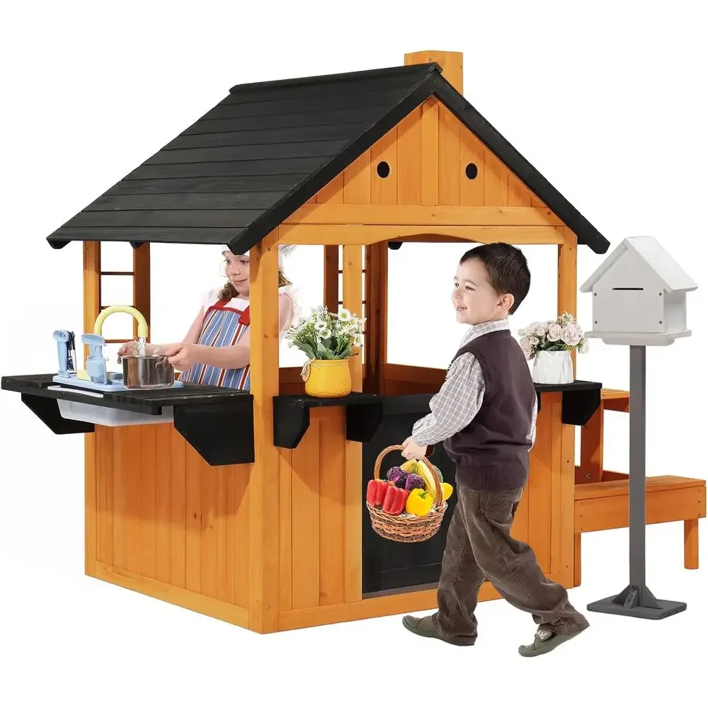 Kids Outdoor Sink - บ้านเด็กเล่นกลางแจ้ง MOR พร้อมอ่างล้างมือ ของเล่น โต๊ะปิกนิก ตู้จดหมาย