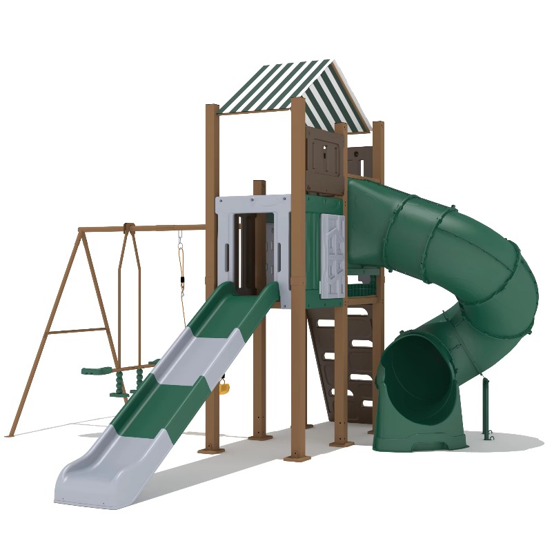 สไลเดอร์เด็กแบบเป็นมิตรกับสิ่ง - Kids Outdoor Wooden Playhouse บทวิจารณ์และราคา