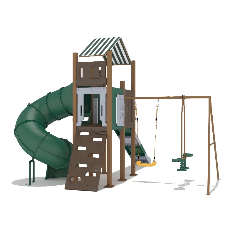 สไลเดอร์เด็กแบบเป็นมิตรกับสิ่ง - Kids Outdoor Wooden Playhouse บทวิจารณ์และราคา