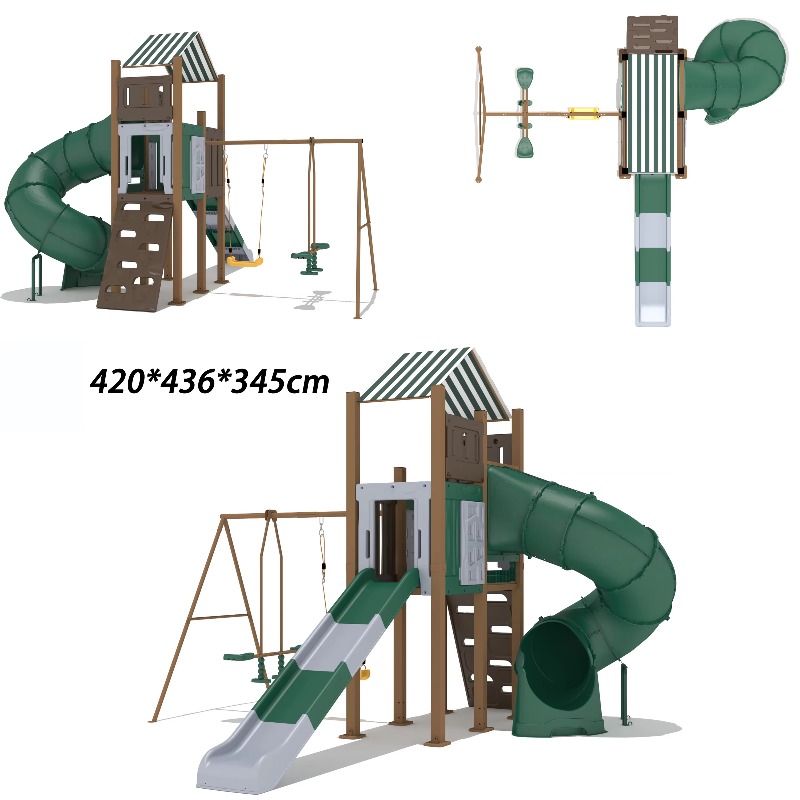 สไลเดอร์เด็กแบบเป็นมิตรกับสิ่ง - Kids Outdoor Wooden Playhouse บทวิจารณ์และราคา