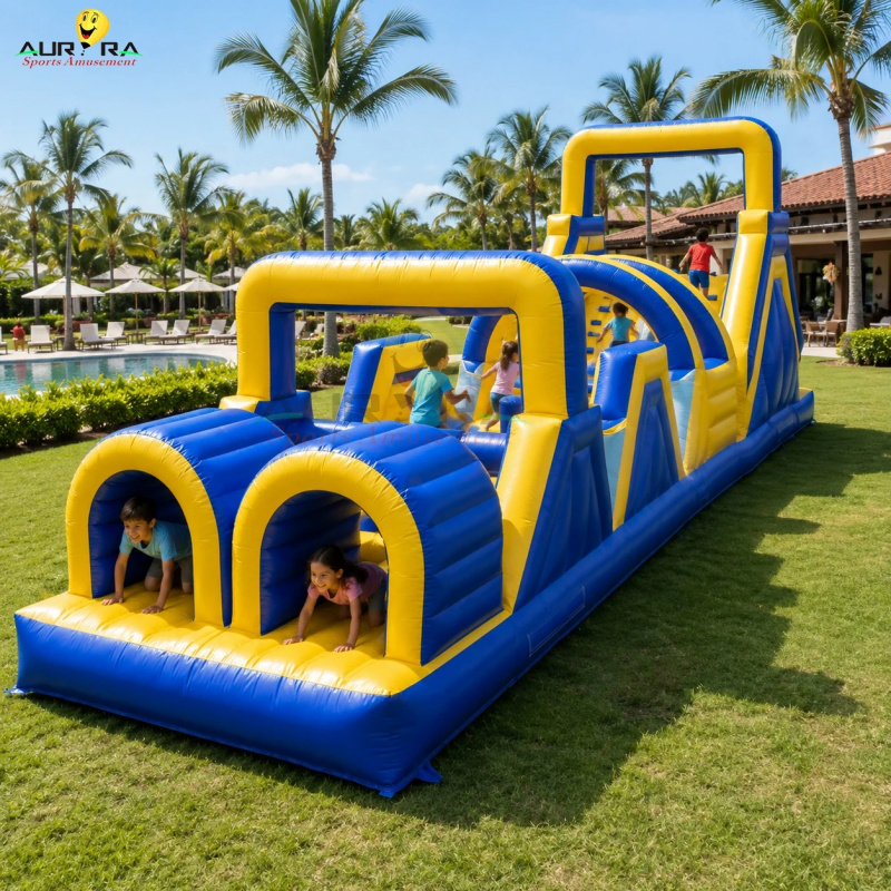 เครื่องเล่นเป่าลมแบบใหม่ สนามก - Kids Outdoor Obstacle Course บทวิจารณ์และราคา