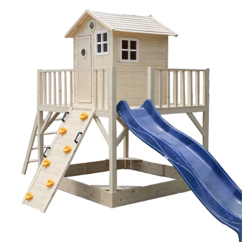 บ้านไม้เล่นกลางแจ้งสำหรับเด็กเ - Kids Outdoor Wooden Playhouse บทวิจารณ์และราคา
