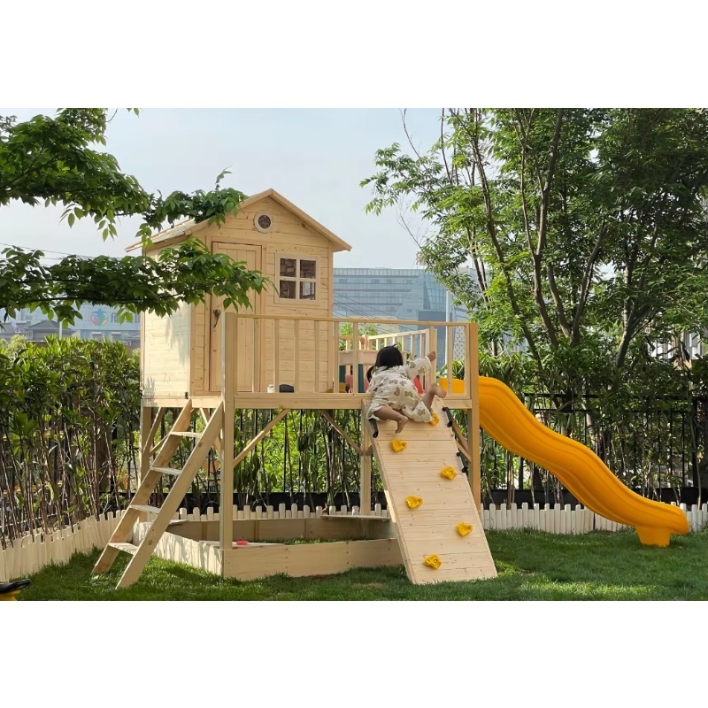 บ้านไม้เล่นกลางแจ้งสำหรับเด็กเ - Kids Outdoor Wooden Playhouse บทวิจารณ์และราคา