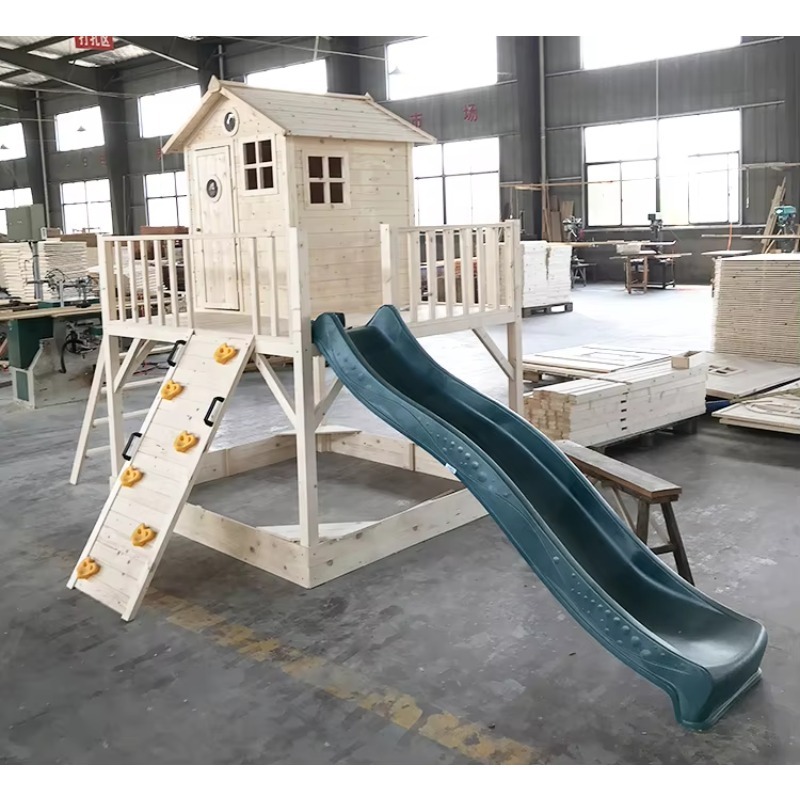 บ้านไม้เล่นกลางแจ้งสำหรับเด็กเ - Kids Outdoor Wooden Playhouse บทวิจารณ์และราคา