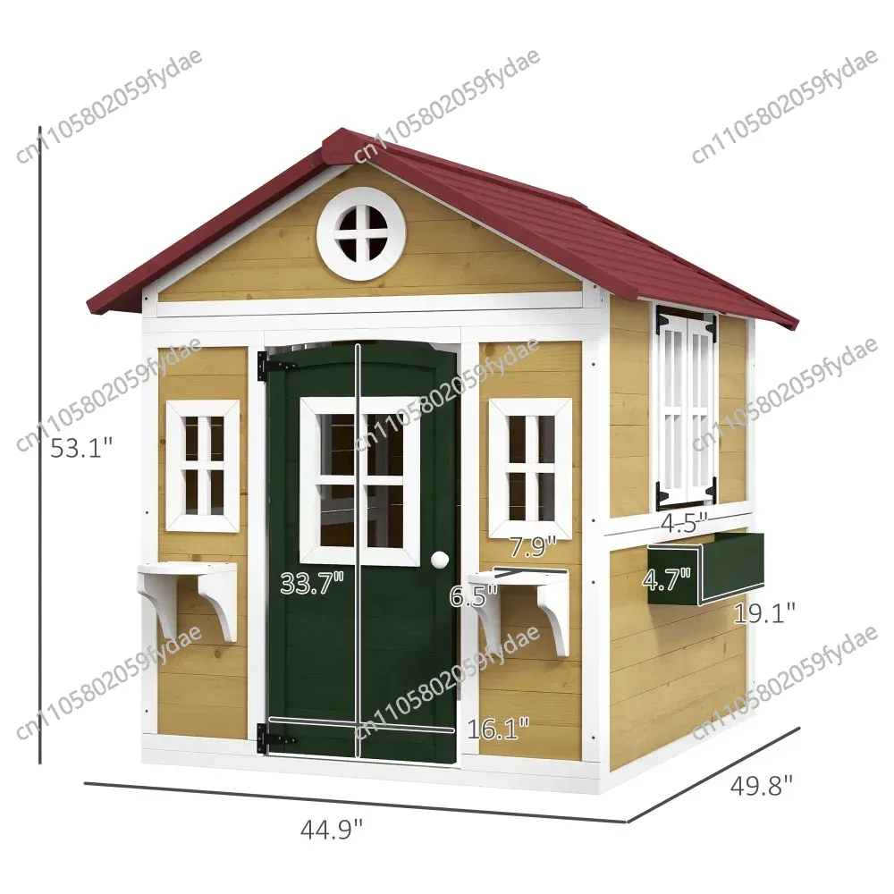 บ้านเด็กเล่นกลางแจ้ง, บ้านเด็ก - Kids Outdoor Wooden Playhouse บทวิจารณ์และราคา