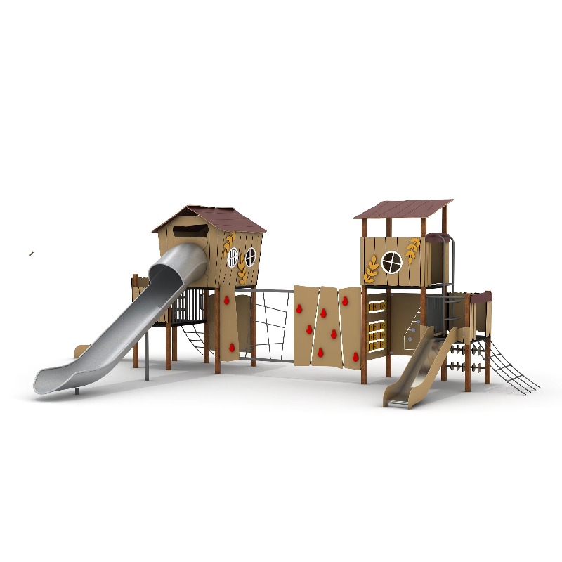 ชุดสนามเด็กเล่นไม้กลางแจ้ง บ้า - Kids Outdoor Wooden Playhouse บทวิจารณ์และราคา