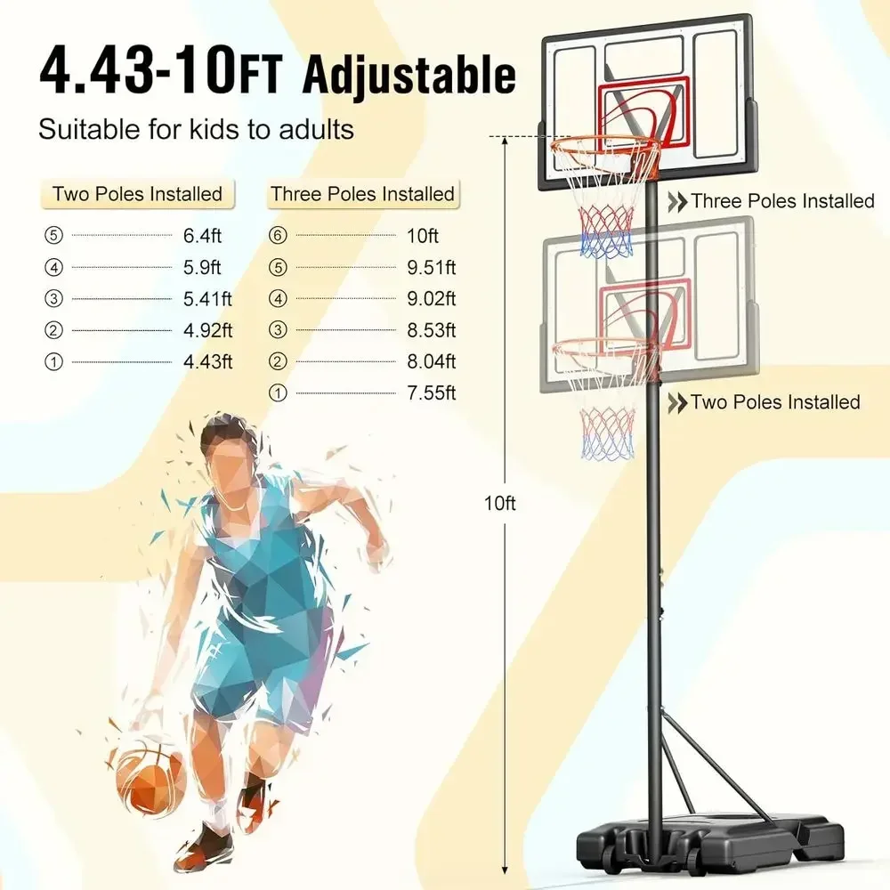 ห่วงบาสเก็ตบอลแบบพกพาสำหรับใช้ - Basketball Hoop Outdoor บทวิจารณ์และราคา