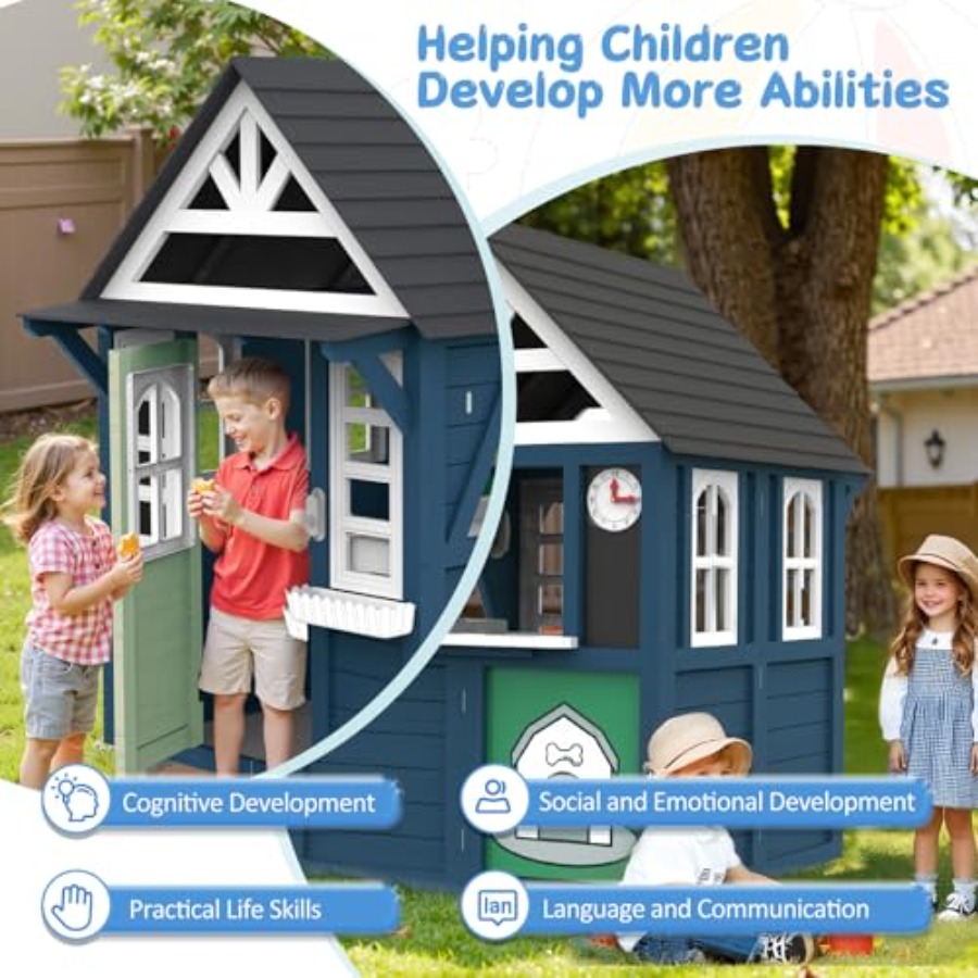 บ้านเด็กเล่นกลางแจ้ง: ทำจากไม้ - Kids Outdoor Sink บทวิจารณ์และราคา