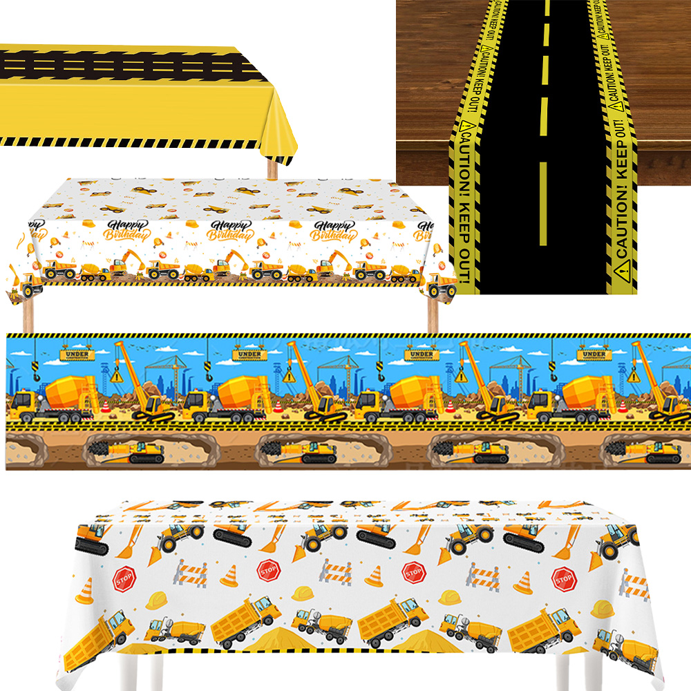 ผ้าปูโต๊ะลายรถก่อสร้าง ของตกแต - Kids Outdoor Excavator บทวิจารณ์และราคา