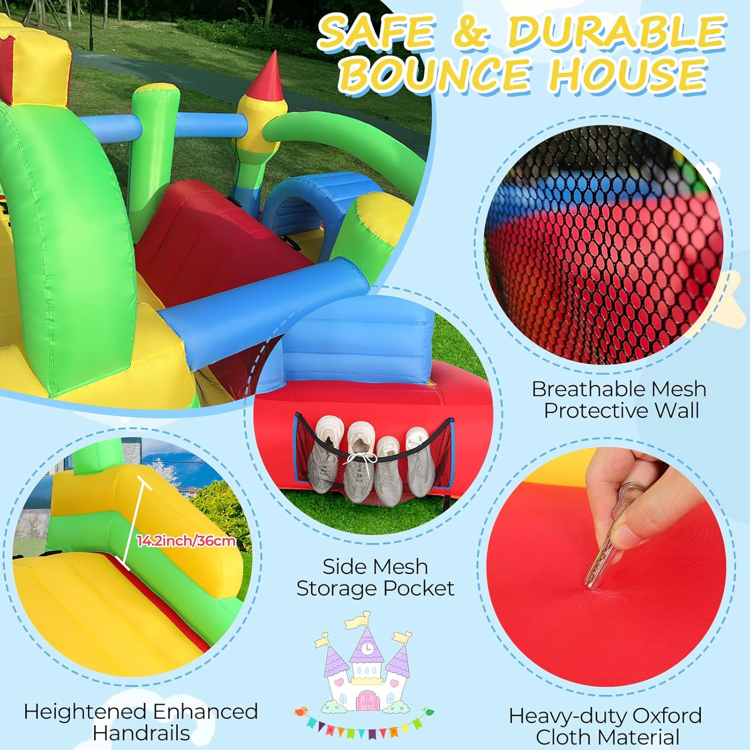 สนามเด็กเล่นเป่าลม KF ขนาดใหญ่ - Kids Outdoor Obstacle Course บทวิจารณ์และราคา