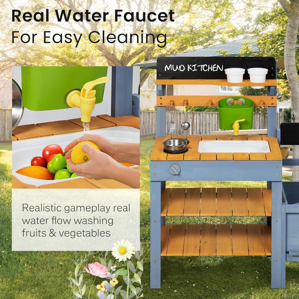 ชุดครัวโคลนสำหรับเด็กเล่นกลางแ - Kids Outdoor Sink บทวิจารณ์และราคา