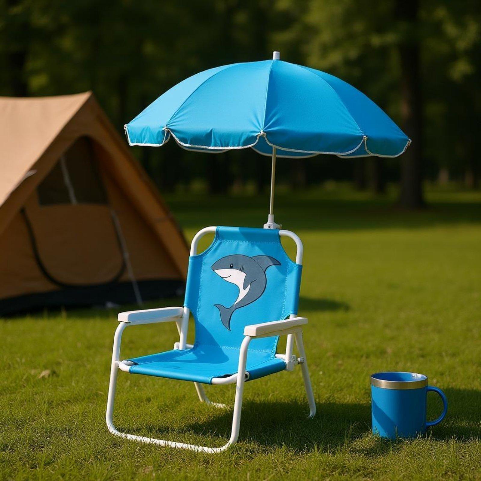 เก้าอี้ชายหาดสำหรับเด็กพร้อมร่ - Kids Outdoor Folding Chair บทวิจารณ์และราคา
