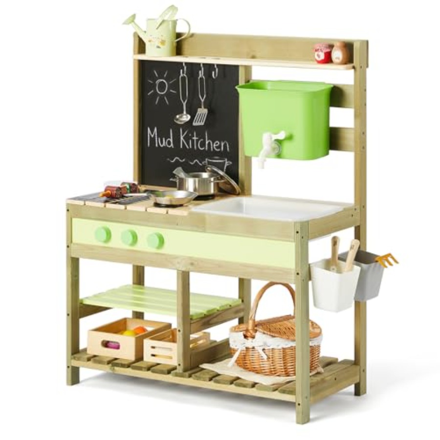 ชุดครัวโคลนกลางแจ้งสำหรับเด็ก: - Kids Outdoor Sink บทวิจารณ์และราคา