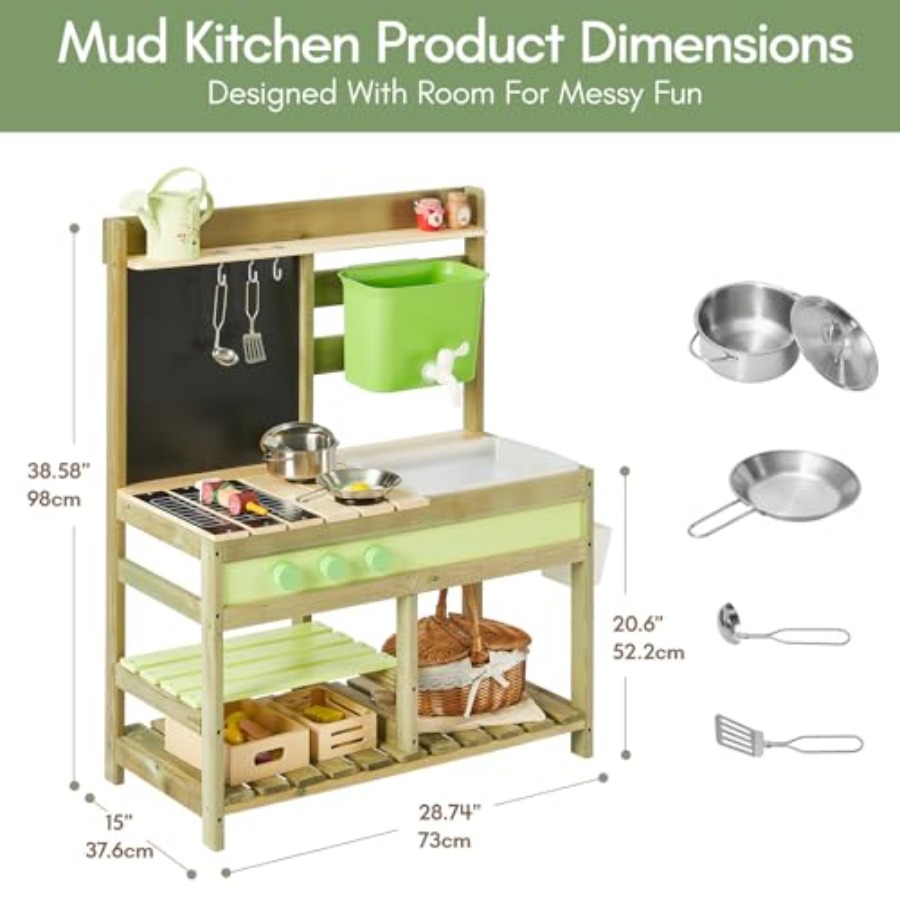 ชุดครัวโคลนกลางแจ้งสำหรับเด็ก: - Kids Outdoor Sink บทวิจารณ์และราคา