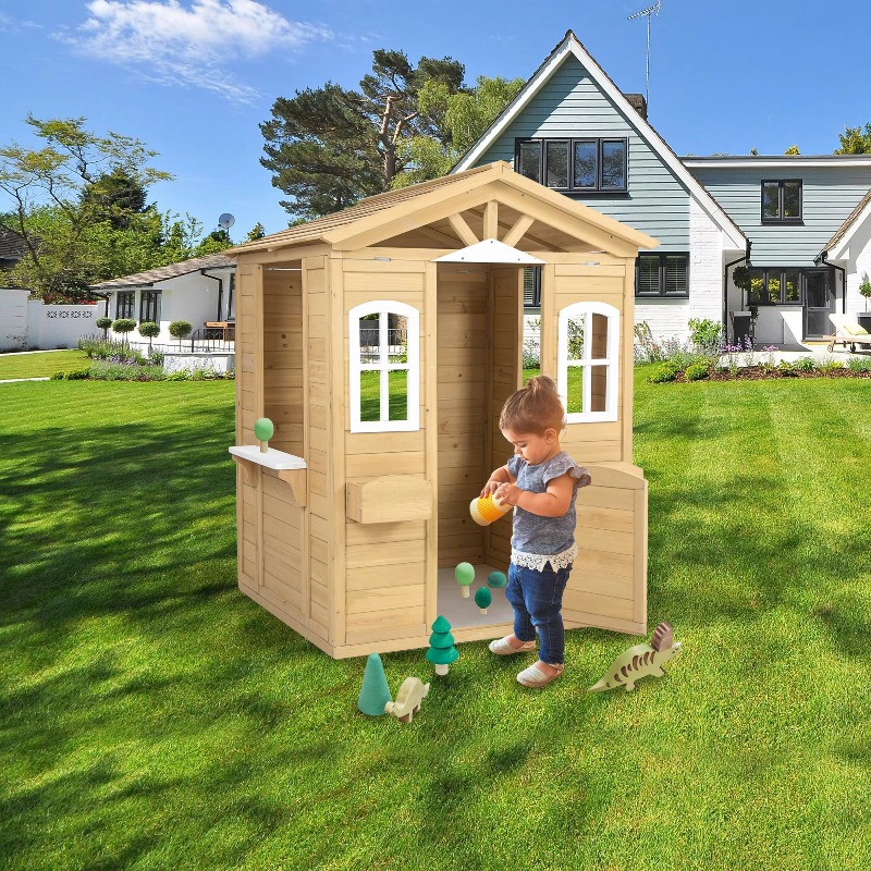 บ้านไม้สไตล์โมเดิร์นคลาสสิกสำห - Kids Outdoor Wooden Playhouse บทวิจารณ์และราคา