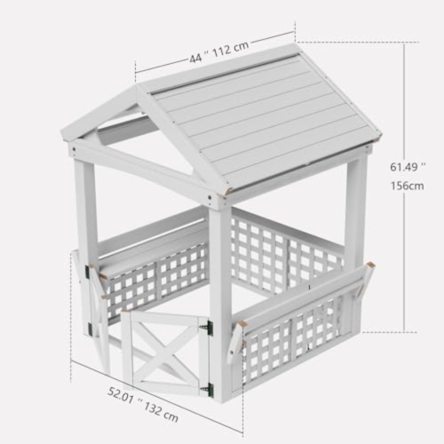 บ้านไม้สำหรับเด็กอายุ 2-8 ปี ส - Kids Outdoor Wooden Playhouse บทวิจารณ์และราคา