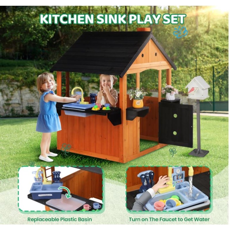 บ้านไม้เด็กเล่นกลางแจ้ง พร้อมอ - Kids Outdoor Sink บทวิจารณ์และราคา