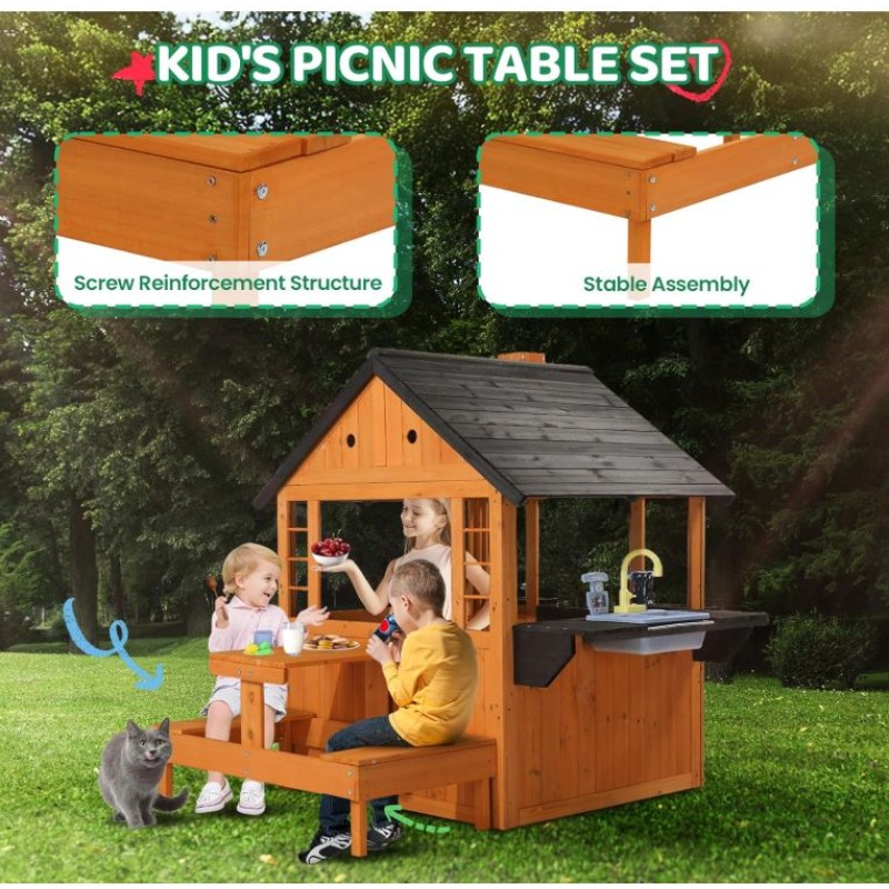 บ้านไม้เด็กเล่นกลางแจ้ง พร้อมอ - Kids Outdoor Sink บทวิจารณ์และราคา