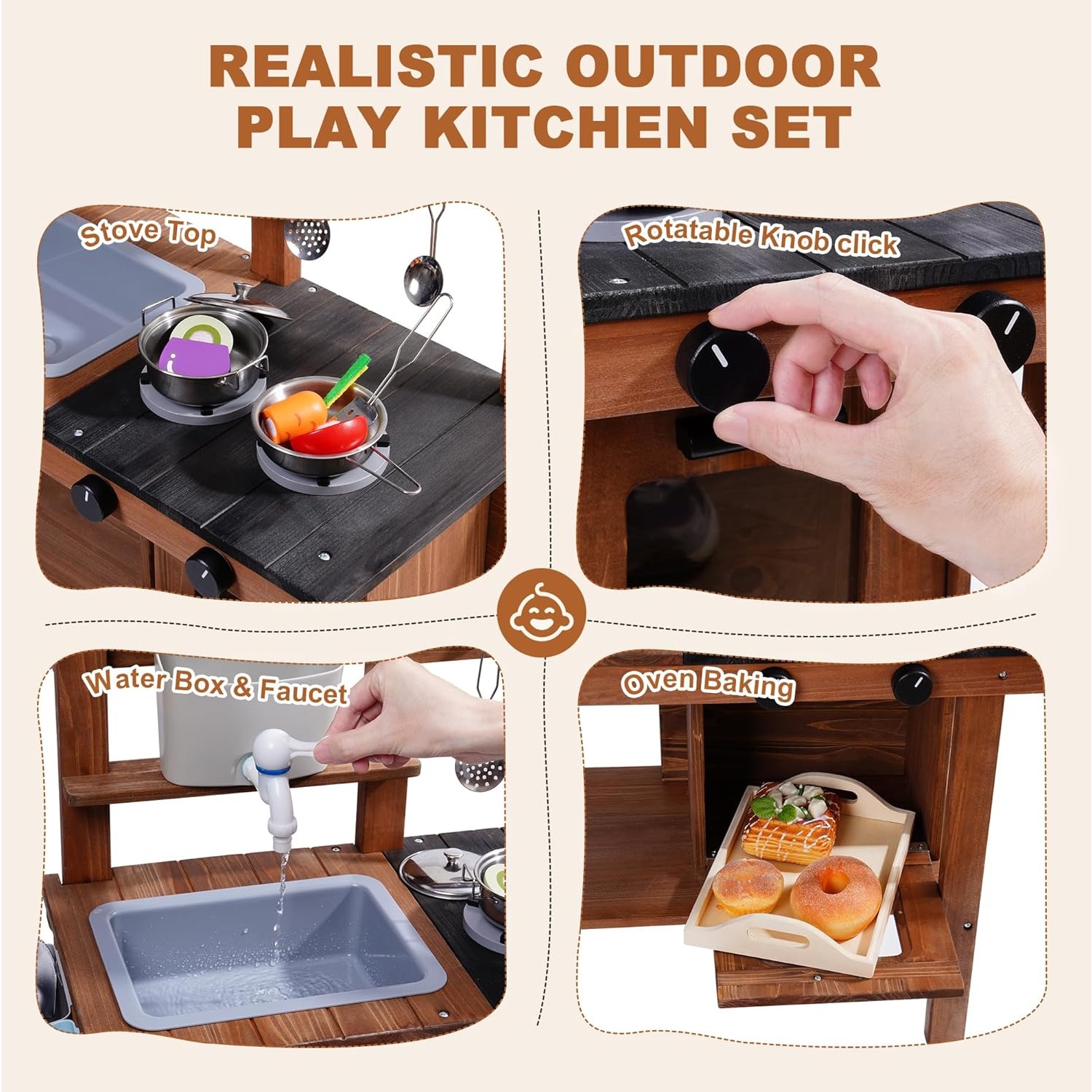ชุดครัวโคลนกลางแจ้งสำหรับเด็ก  - Kids Outdoor Sink บทวิจารณ์และราคา
