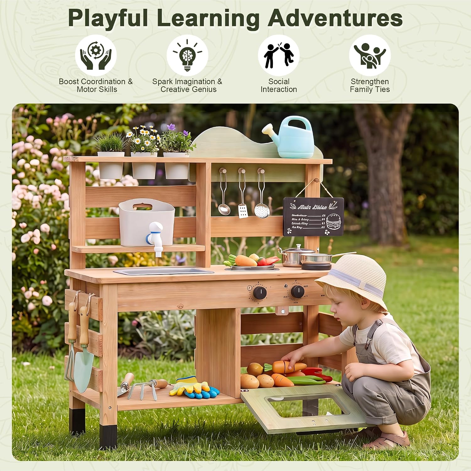 OLLIKIVI ชุดครัวกลางแจ้งสำหรับ - Kids Outdoor Sink บทวิจารณ์และราคา