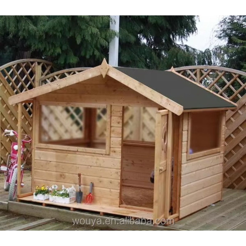 บ้านไม้สำเร็จรูปราคาประหยัด กั - Kids Outdoor Wooden Playhouse บทวิจารณ์และราคา
