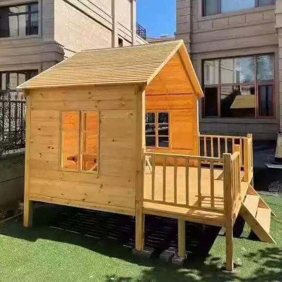 บ้านไม้สำเร็จรูปเคลื่อนย้ายได้ - Kids Outdoor Wooden Playhouse บทวิจารณ์และราคา