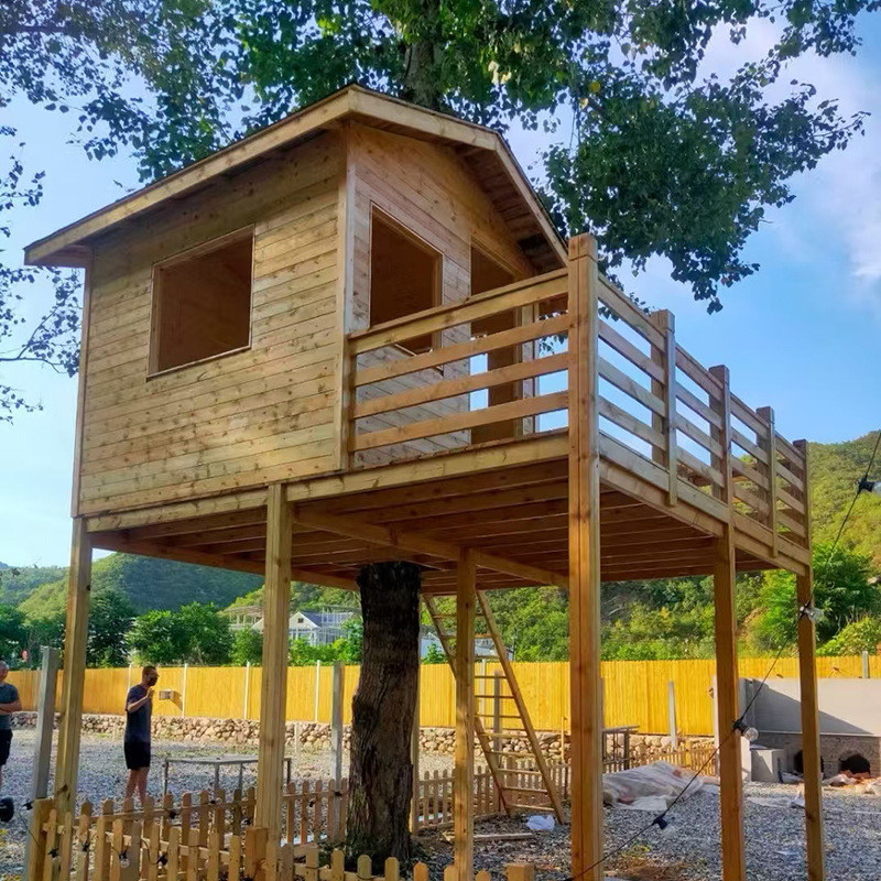 บ้านไม้สำเร็จรูปเคลื่อนย้ายได้ - Kids Outdoor Wooden Playhouse บทวิจารณ์และราคา