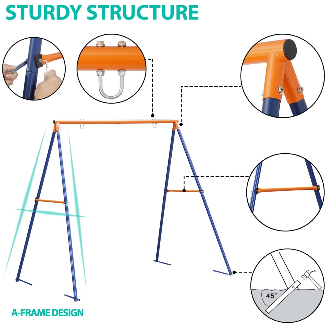 โครงชิงช้าแบบ A-Frame สำหรับเด - Kids Outdoor Furniture Set บทวิจารณ์และราคา