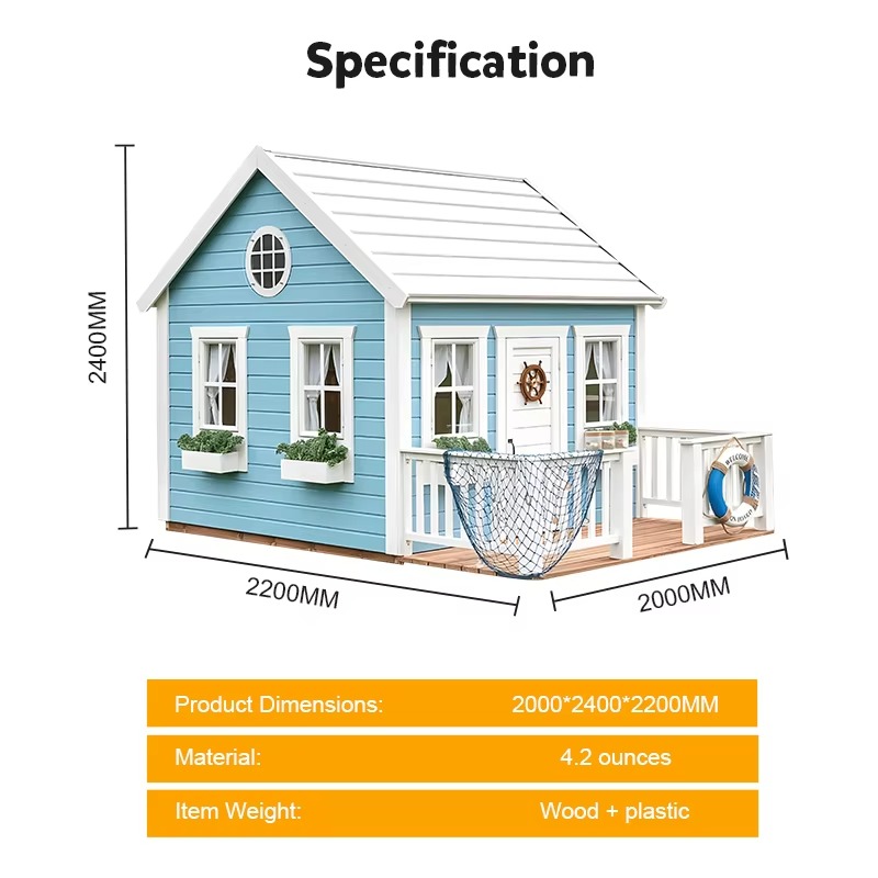 บ้านไม้สำหรับเด็กเล่นกลางแจ้งใ - Kids Outdoor Wooden Playhouse บทวิจารณ์และราคา