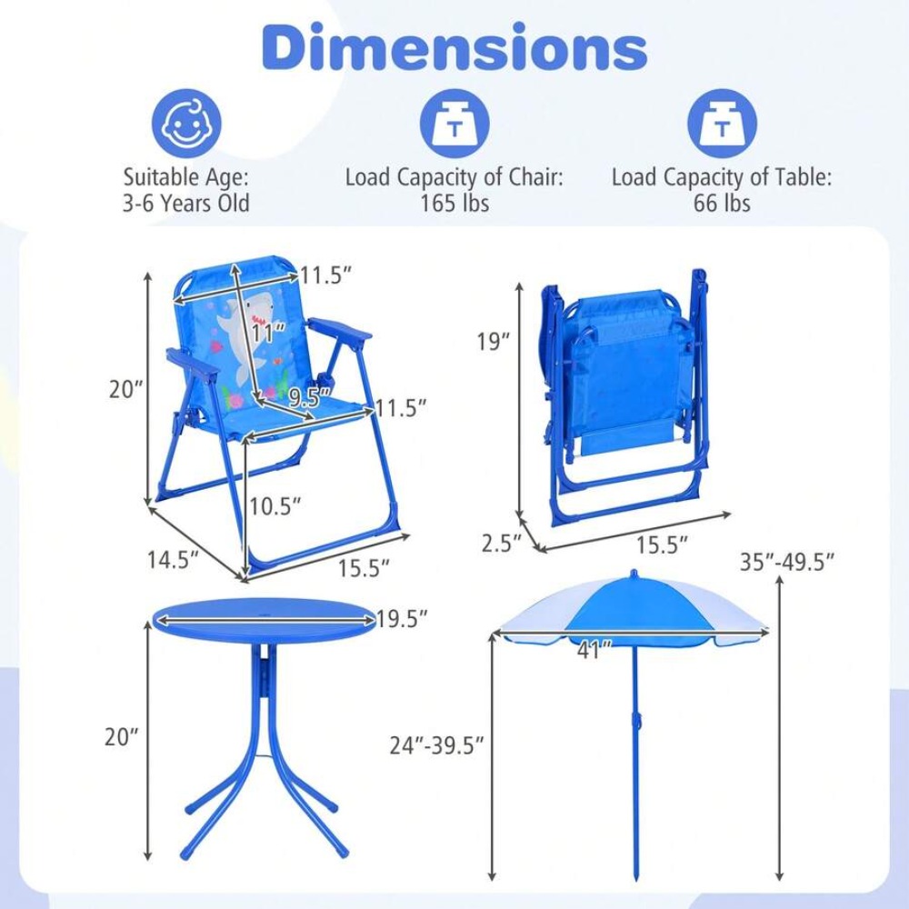 ชุดโต๊ะปิกนิกสำหรับเด็กพร้อมเก - Kids Outdoor Folding Chair บทวิจารณ์และราคา